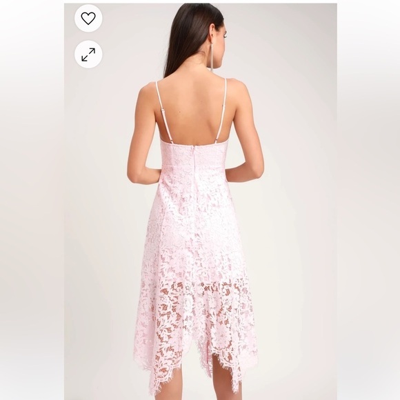 Lulus One Wish Light Blush Pink Lace Midi Dress Size XL - Picture 2 of 7